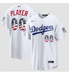 Men's Los Angeles Dodgers Active Player Custom White 2026 All-Star Edition Stars & Stripes & USA 250 Fourth of July Home Stadium Stitched Baseball Jersey