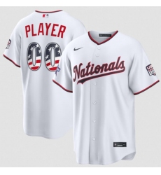 Men's Washington Nationals Active Player Custom White 2026 All-Star Edition Stars & Stripes & USA 250 Fourth of July Home Stadium Stitched Baseball Jersey