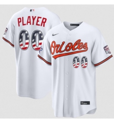 Men's Baltimore Orioles Active Player Custom White 2026 All-Star Edition Stars & Stripes & USA 250 Fourth of July Home Stadium Stitched Baseball Jersey