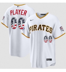 Men's Pittsburgh Pirates Active Player Custom White 2026 All-Star Edition Stars & Stripes & USA 250 Fourth of July Home Stadium Stitched Baseball Jersey