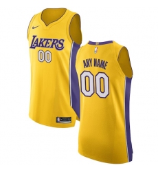 Men's Los Angeles Lakers Nike Gold Authentic Custom Jersey - Icon Edition