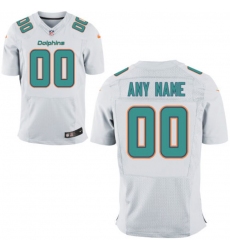 Men's Miami Dolphins Nike White Custom Elite Jersey