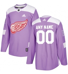 Men's Detroit Red Wings adidas Purple Hockey Fights Cancer Custom Practice Jersey Men's Detroit Red Wings adidas Purple Hockey Fights Cancer Custom Practice Jersey