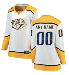 Women's Nashville Predators Fanatics Branded White Away Breakaway Custom Jersey