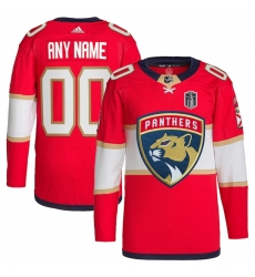 Men's Florida Panthers Custom Red 2024 Stanley Cup Final Patch Stitched Jersey