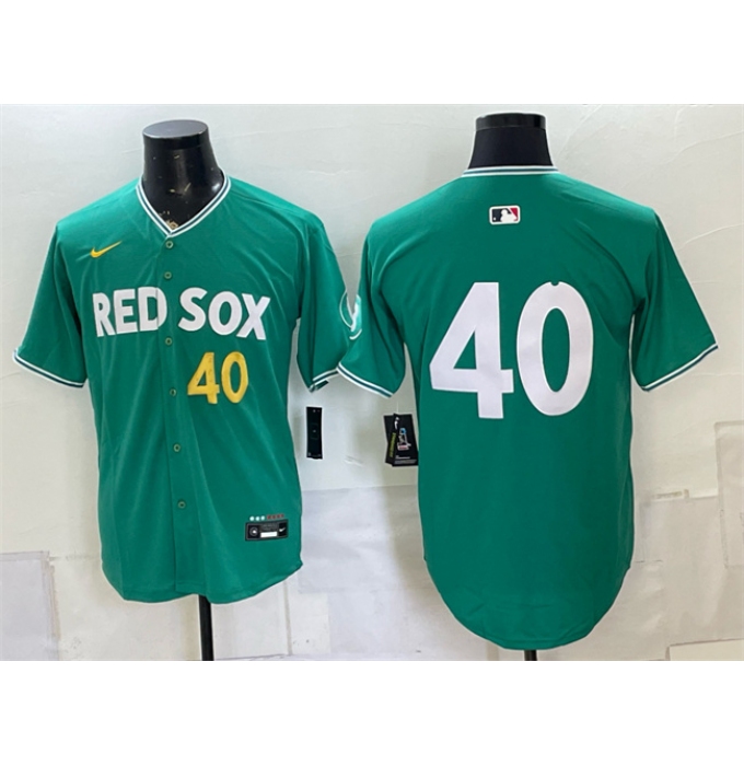 Men's Boston Red Sox #40 Willson Contreras Green 2025 City Connect Limited Stitched Baseball Jersey