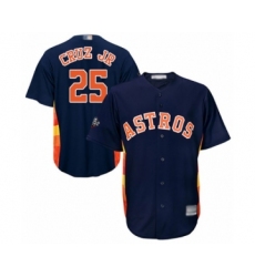 Youth Houston Astros #25 Jose Cruz Jr. Authentic Navy Blue Alternate Cool Base 2019 World Series Bound Baseball Jersey