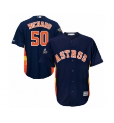 Youth Houston Astros #50 J.R. Richard Authentic Navy Blue Alternate Cool Base 2019 World Series Bound Baseball Jersey