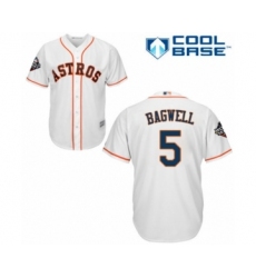 Youth Houston Astros #5 Jeff Bagwell Authentic White Home Cool Base 2019 World Series Bound Baseball Jersey