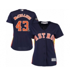 Women's Houston Astros #43 Lance McCullers Authentic Navy Blue Alternate Cool Base 2019 World Series Bound Baseball Jersey