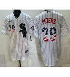 Men's Chicago White Sox #29 Tristan Peters White 2026 USA 250 Fourth of July Stitched Jersey