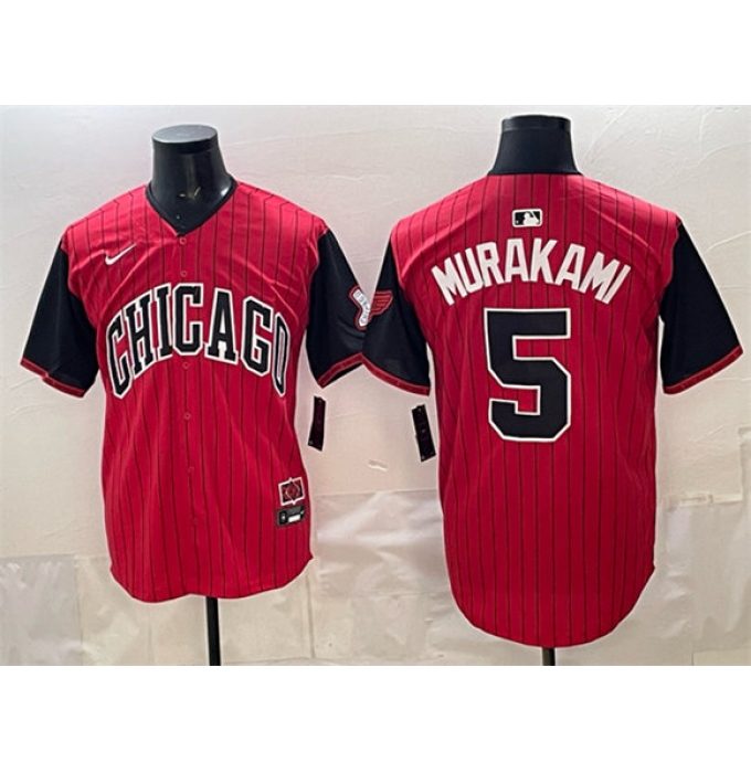 Men's Chicago White Sox #5 Munetaka Murakami Red Black 2025 City Connect Limited Stitched Baseball Jersey