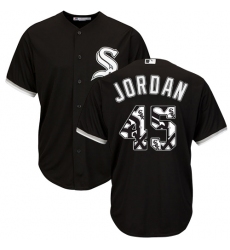 Men's Majestic Chicago White Sox #45 Michael Jordan Authentic Black Team Logo Fashion Cool Base MLB Jersey