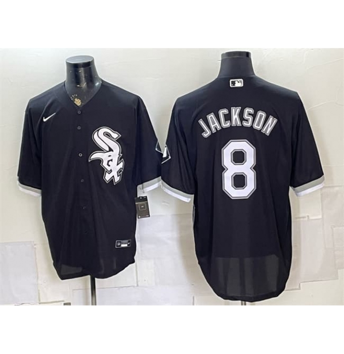Men's Chicago White Sox #8 Bo Jackson Black Stitched Baseball Jersey