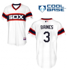Men's Majestic Chicago White Sox #3 Harold Baines White Alternate Flex Base Authentic Collection MLB Jersey