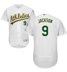 Men's Majestic Oakland Athletics #9 Reggie Jackson White Home Flex Base Authentic Collection MLB Jersey
