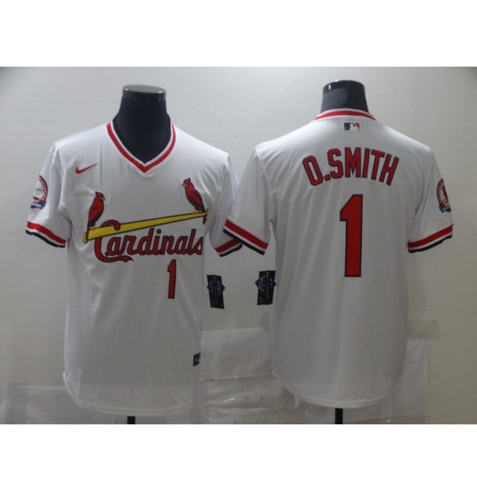 Men's Nike St. Louis Cardinals #1 Ozzie Smith White Jersey