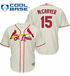 Men's Majestic St. Louis Cardinals #15 Tim McCarver Replica Cream Alternate Cool Base MLB Jersey