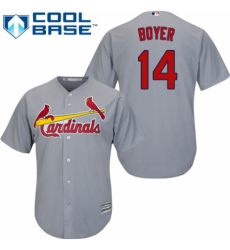 Men's Majestic St. Louis Cardinals #14 Ken Boyer Replica Grey Road Cool Base MLB Jersey