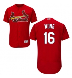 Men's Majestic St. Louis Cardinals #16 Kolten Wong Red Alternate Flex Base Authentic Collection MLB Jersey