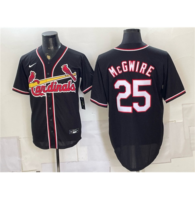 Men's St. Louis Cardinals #25 Mark McGwire 2026 Fashion Replica Black Out Stitched Baseball Jersey