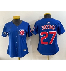 Youth Chicago Cubs #27 Seiya Suzuki Royal 'Ryne Sandberg Tribute' Vapor Limited V2 Stitched Baseball Jersey