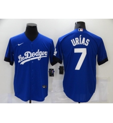 Men's Los Angeles Dodgers #7 Julio Urias Blue Game City Player Jersey