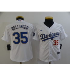 Youth Nike Los Angeles Dodgers #35 Cody Bellinger White Champions Authentic Jersey
