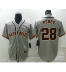 Men's San Francisco Giants #28 Buster Posey Grey Stitched MLB Cool Base Nike Jersey
