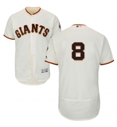 Men's Majestic San Francisco Giants #8 Hunter Pence Cream Home Flex Base Authentic Collection MLB Jersey