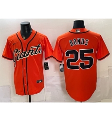 Men's San Francisco Giants #25 Barry Bonds Orange Cool Base Stitched Baseball Jersey