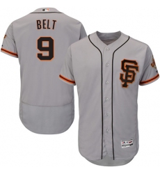 Men's Majestic San Francisco Giants #9 Brandon Belt Grey Alternate Flex Base Authentic Collection MLB Jersey