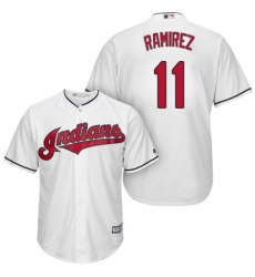 Men's Majestic Cleveland Indians #11 Jose Ramirez Replica White Home Cool Base MLB Jersey