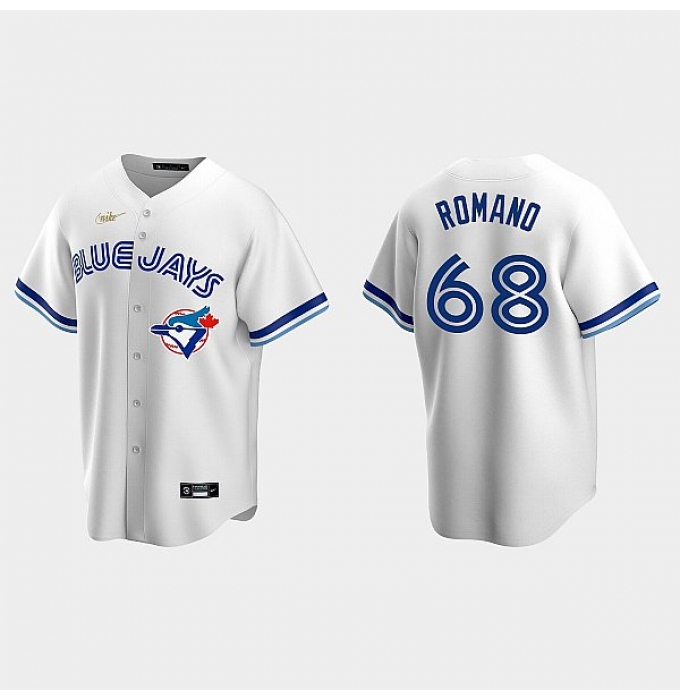 Men's Jordan Romano Blue Jays #68 Jordan Romano White Cooperstown Collection Jersey