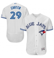 Men's Majestic Toronto Blue Jays #29 Joe Carter White Home Flex Base Authentic Collection MLB Jersey