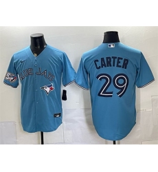 Men's Toronto Blue Jays #29 Joe Carter Blue 50 Seasons Stitched Baseball Jersey