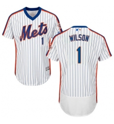Men's Majestic New York Mets #1 Mookie Wilson White Alternate Flex Base Authentic Collection MLB Jersey