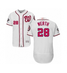 Men's Washington Nationals #28 Jayson Werth White Home Flex Base Authentic Collection 2019 World Series Champions Baseball Jersey