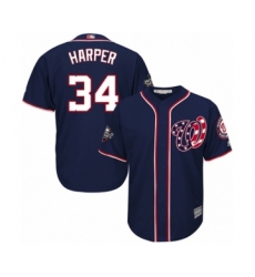 Youth Washington Nationals #34 Bryce Harper Authentic Navy Blue Alternate 2 Cool Base 2019 World Series Bound Baseball Jersey