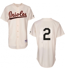 Men's Majestic Baltimore Orioles #2 J.J. Hardy Replica Cream 1954 Turn Back The Clock MLB Jersey