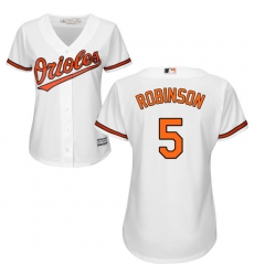 Women's Majestic Baltimore Orioles #5 Brooks Robinson Replica White Home Cool Base MLB Jersey
