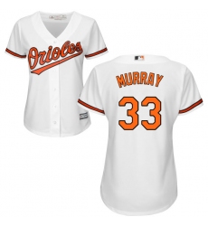 Women's Majestic Baltimore Orioles #33 Eddie Murray Authentic White Home Cool Base MLB Jersey