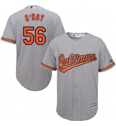 Youth Majestic Baltimore Orioles #56 Darren O'Day Replica Grey Road Cool Base MLB Jersey
