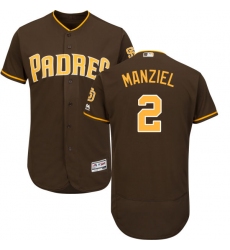 Men's Majestic San Diego Padres #2 Johnny Manziel Brown Alternate Flex Base Authentic Collection MLB Jersey