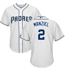 Youth Majestic San Diego Padres #2 Johnny Manziel Replica White Home Cool Base MLB Jersey