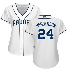 Women's Majestic San Diego Padres #24 Rickey Henderson Replica White Home Cool Base MLB Jersey