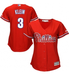 Women's Majestic Philadelphia Phillies #3 Chuck Klein Replica Red Alternate Cool Base MLB Jersey