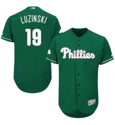 Men's Majestic Philadelphia Phillies #19 Greg Luzinski Green Celtic Flexbase Authentic Collection MLB Jersey