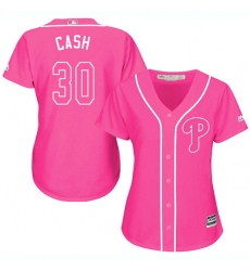 Women's Majestic Philadelphia Phillies #30 Dave Cash Authentic Pink Fashion Cool Base MLB Jersey