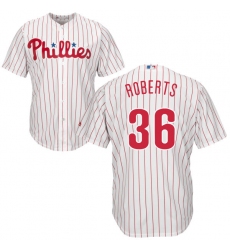 Youth Majestic Philadelphia Phillies #36 Robin Roberts Authentic White/Red Strip Home Cool Base MLB Jersey